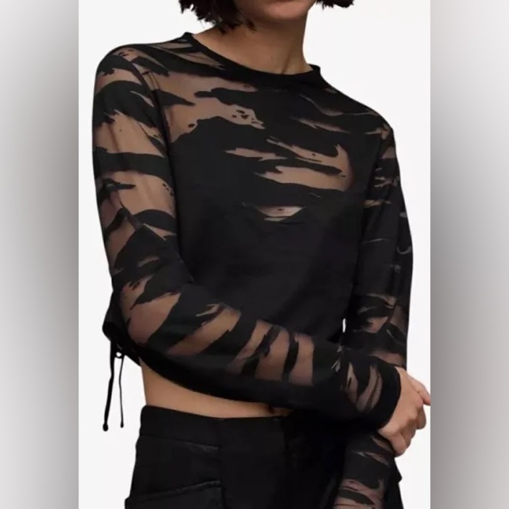 ALLSAINTS
Beta Mattea Ruched Crop Top In Black